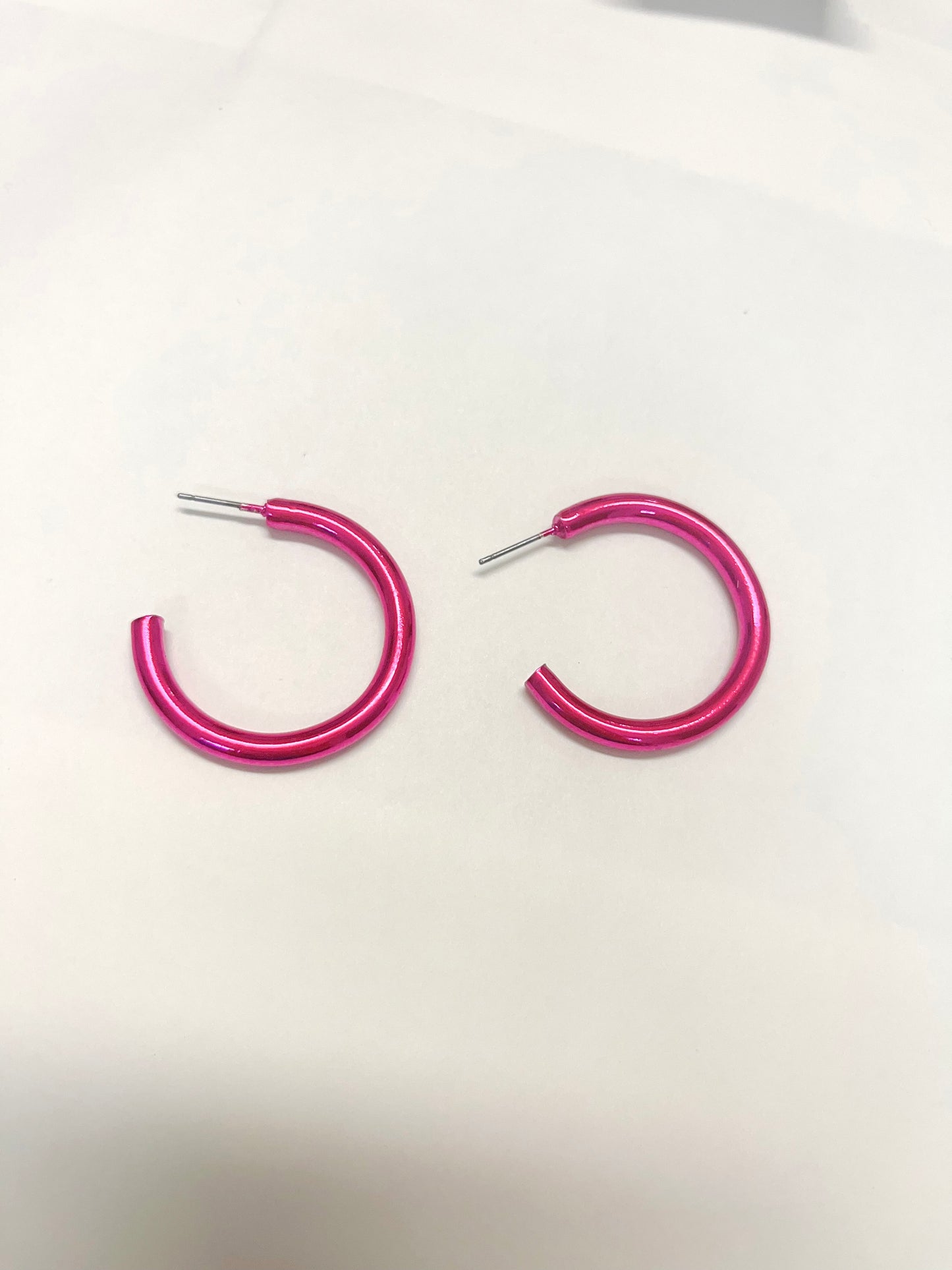 Pink chrome hoops
