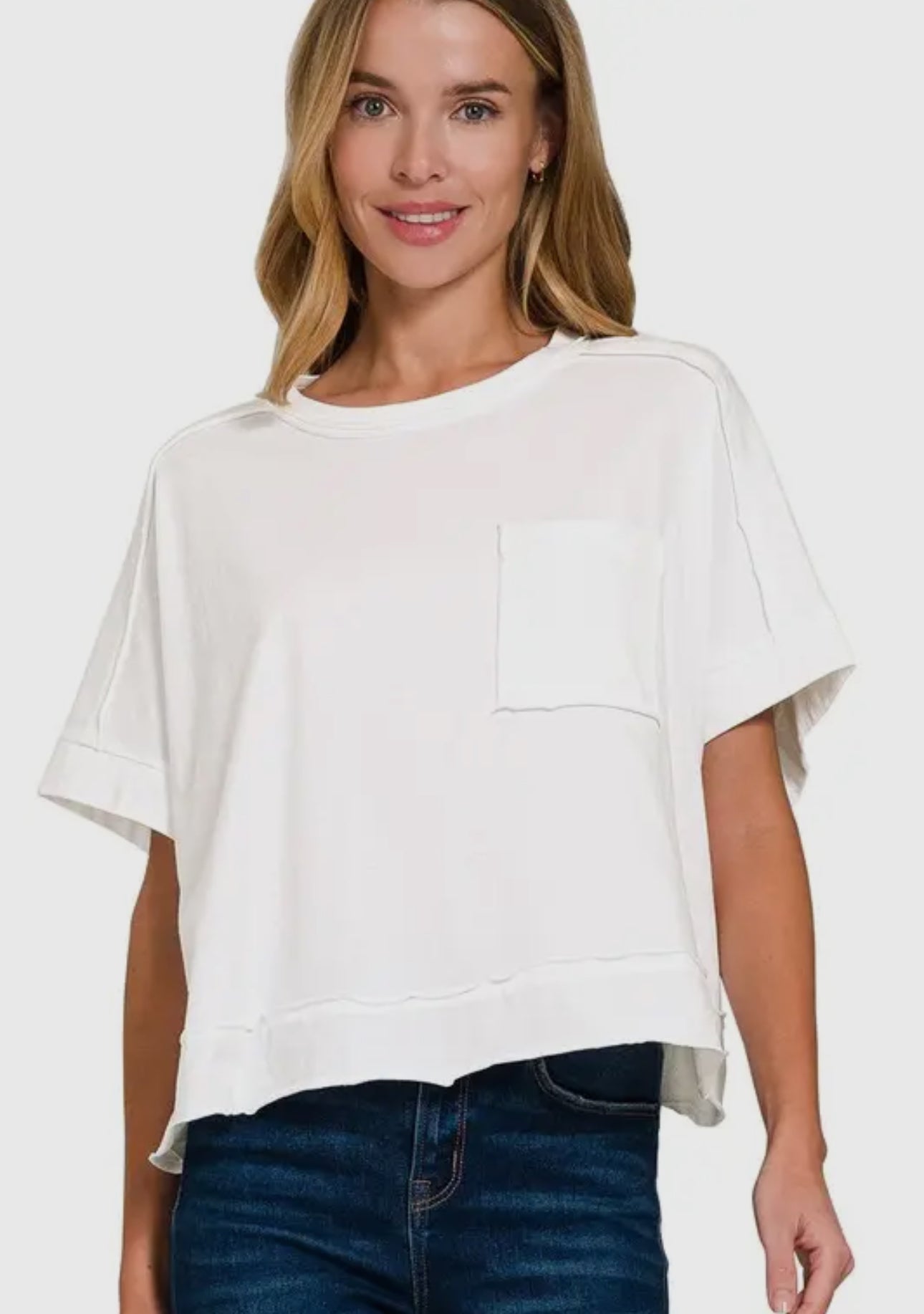 White Oversized Crop