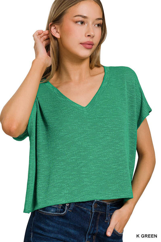 V-neck Drop Shoulder top