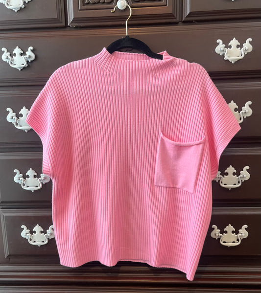 Pink Mock Neck Top