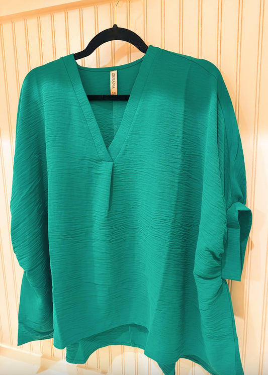 Oversized Donna Top-Green
