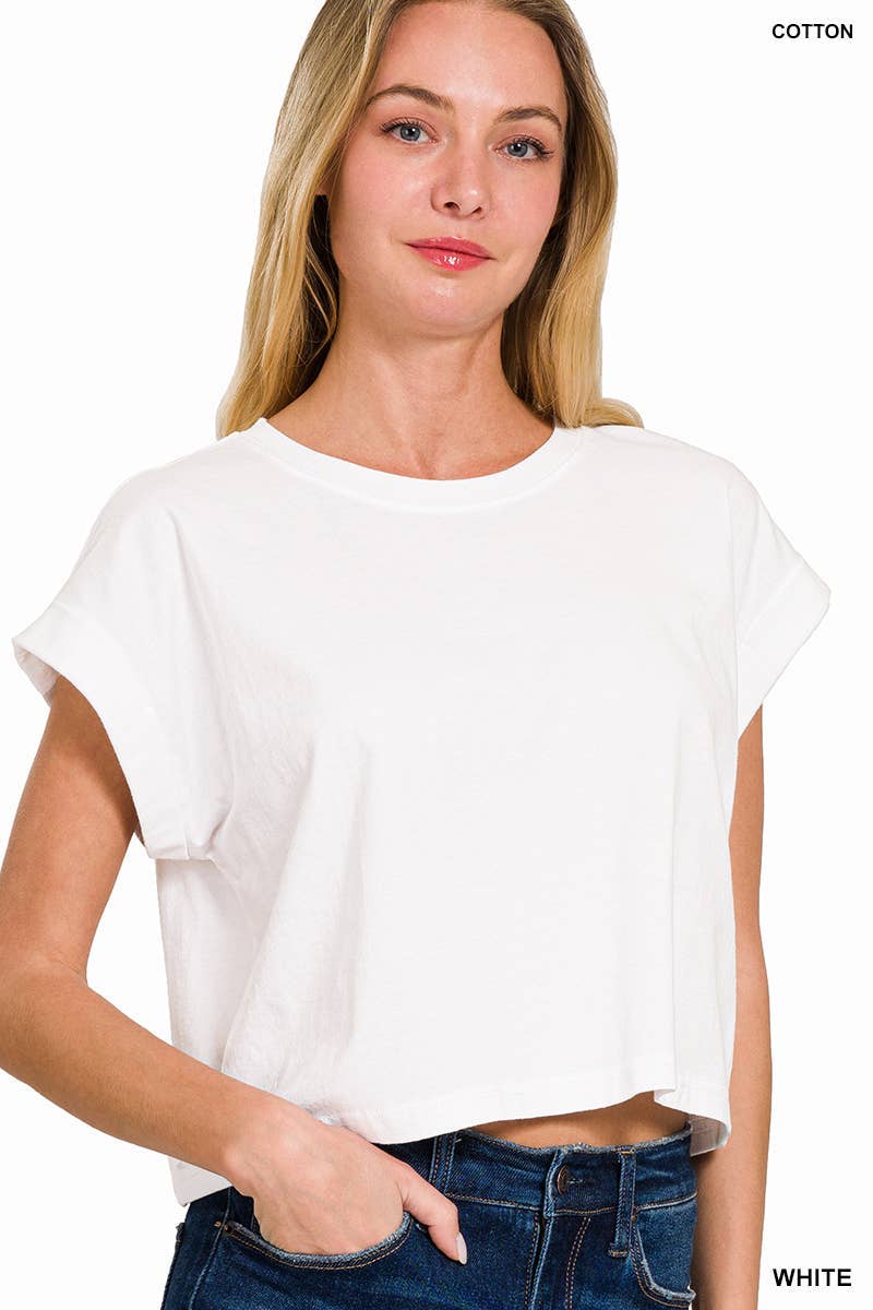 Basic White Crop Tee