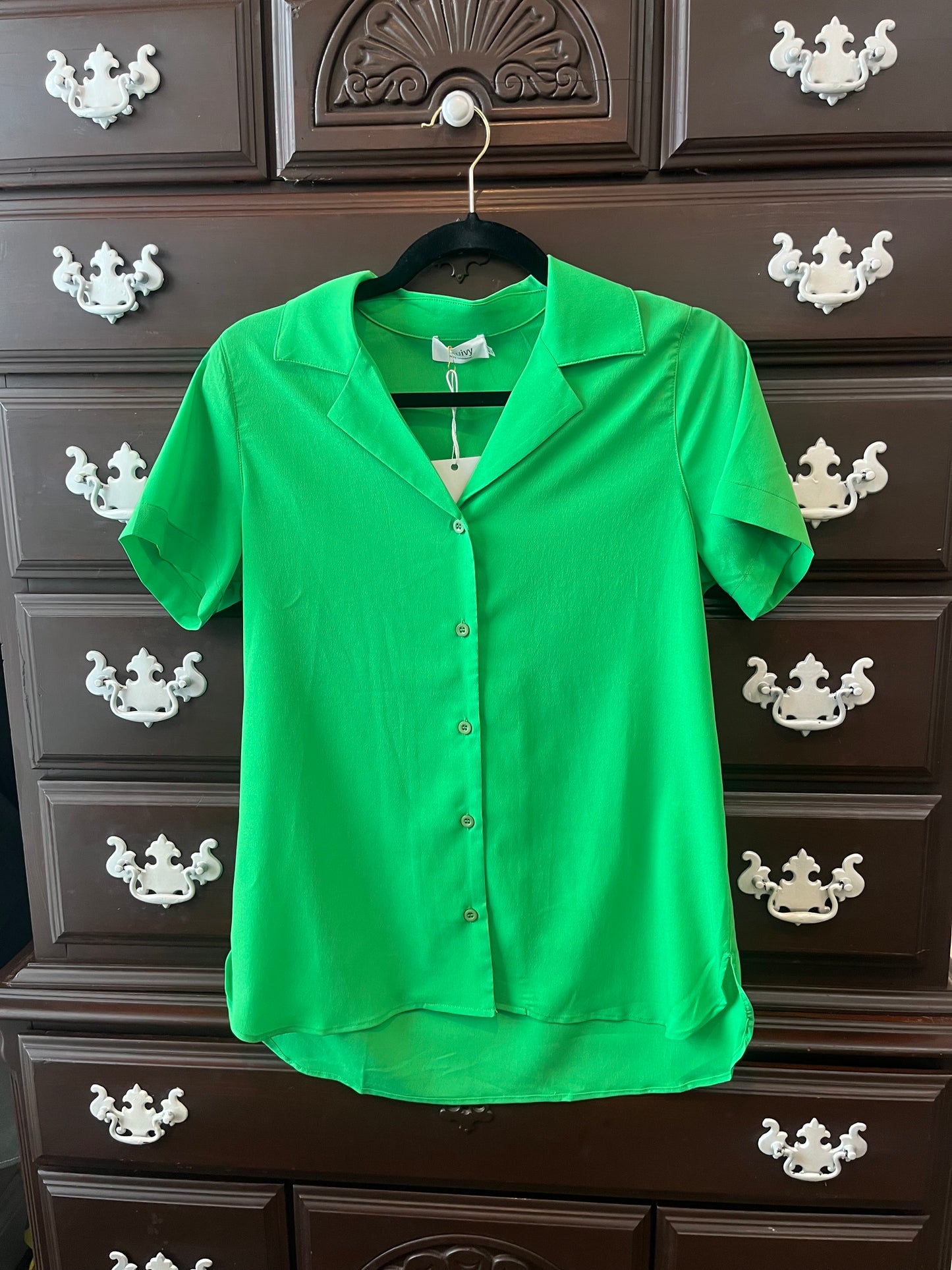 Alyssa Button Up Green Top