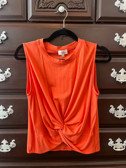 Extra Orange Front Knot Top