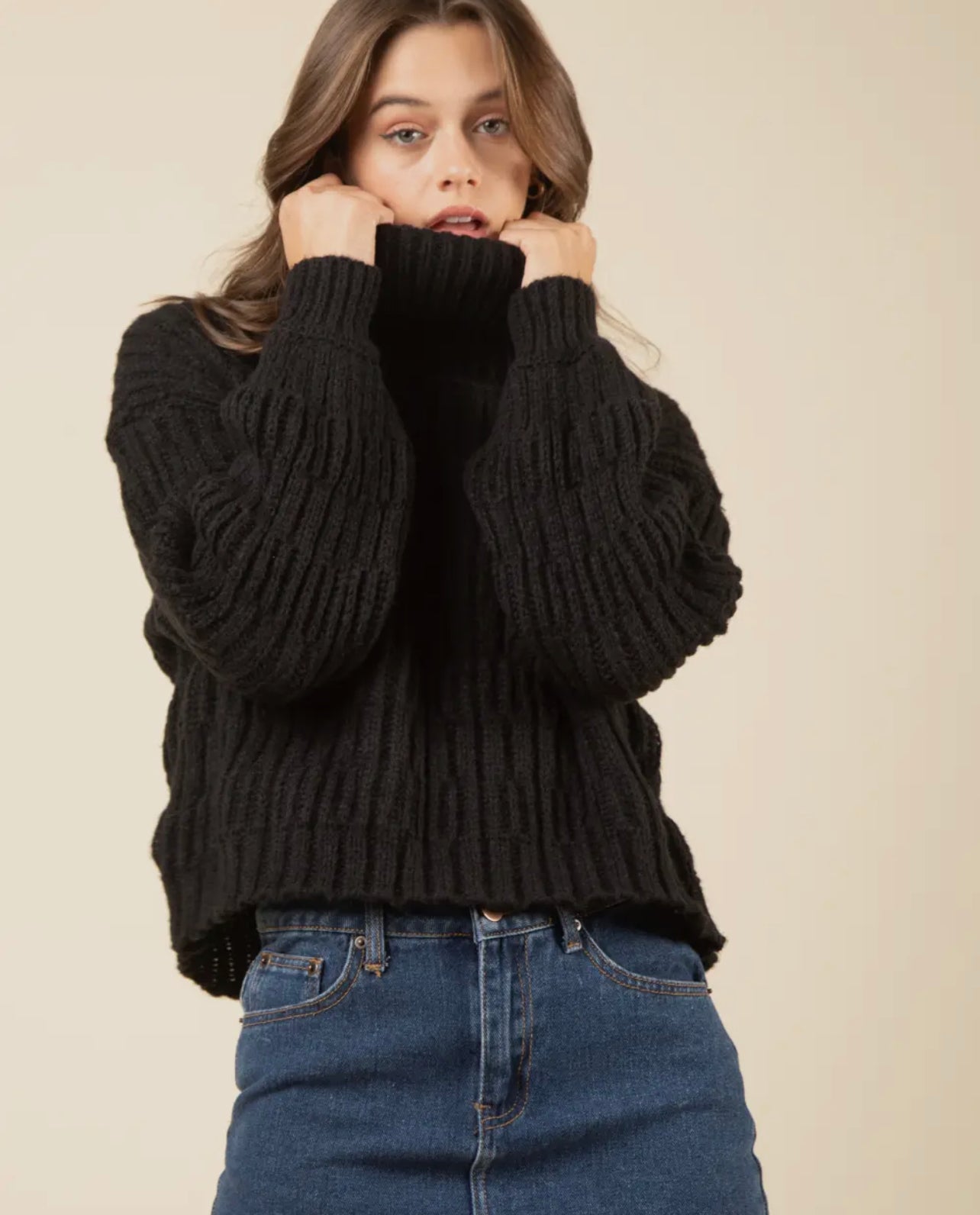 Black Cropped Sweater