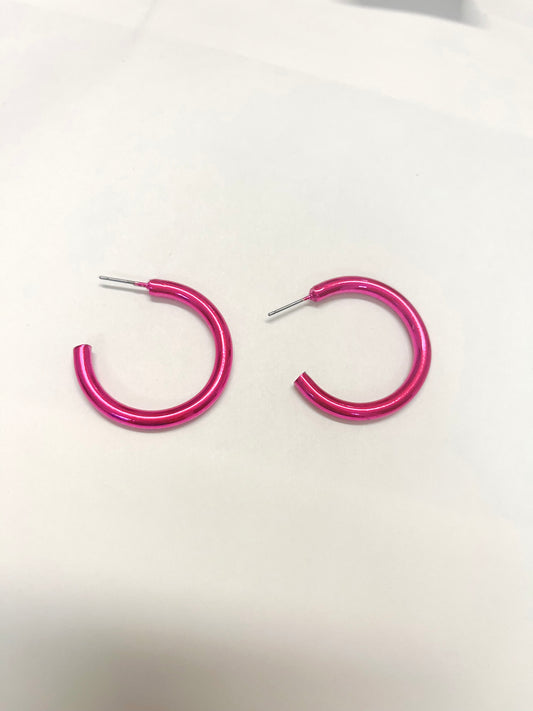 Pink chrome hoops