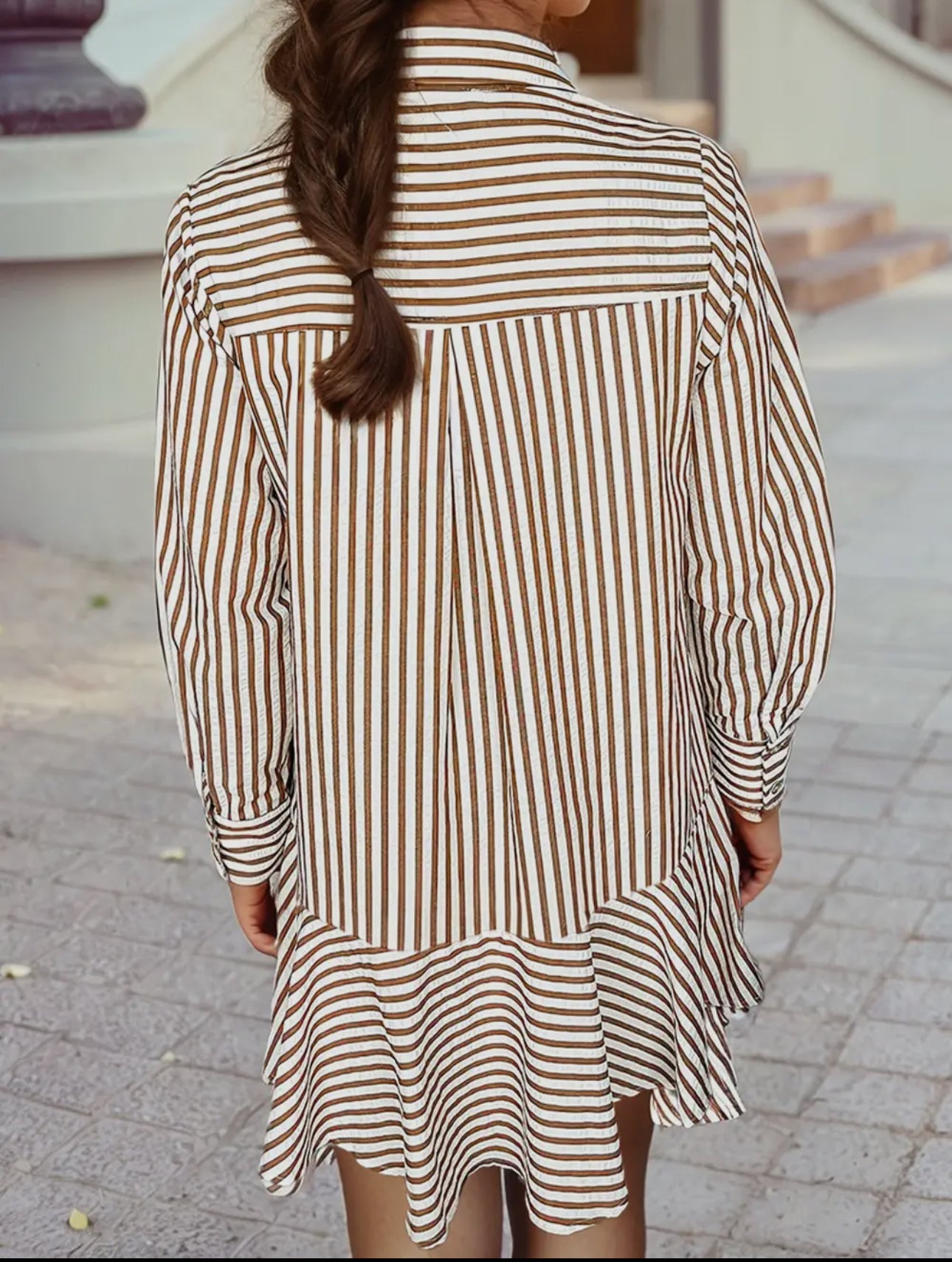 Fall With Me Mocha Stripe Dress