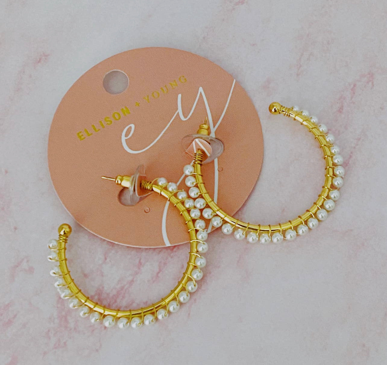 Pearl Hoop Earrings