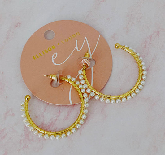 Pearl Hoop Earrings