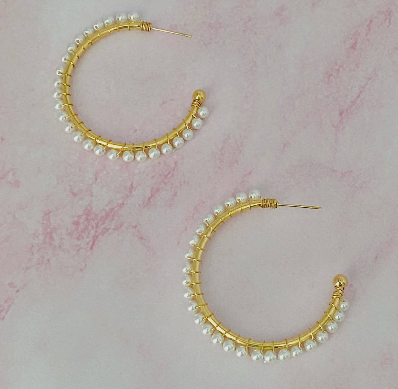 Pearl Hoop Earrings