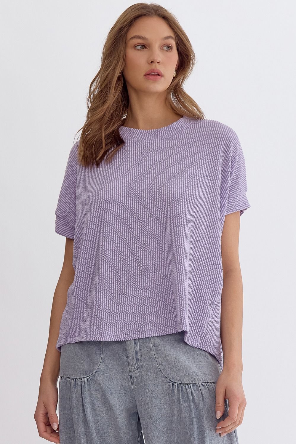 Basic Ribbed Top-Purple