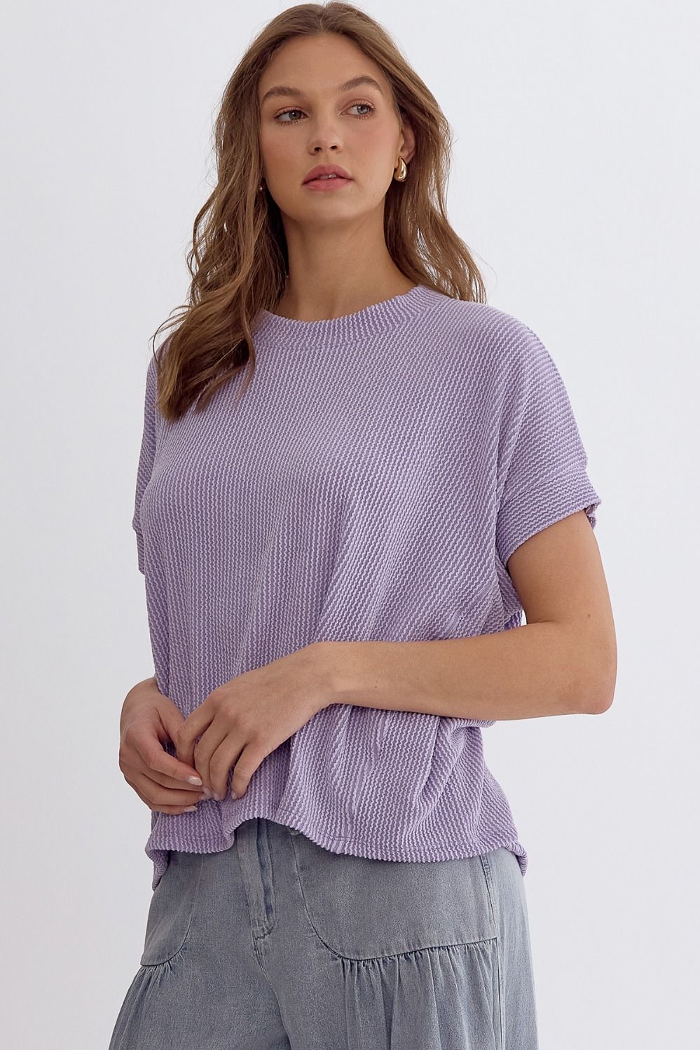 Basic Ribbed Top-Purple