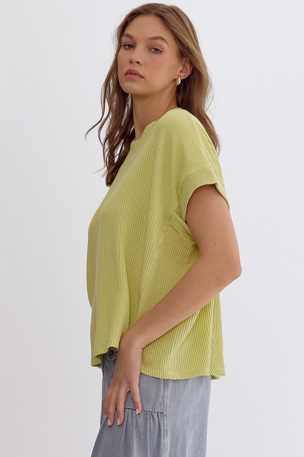 Basic Ribbed Top Lime