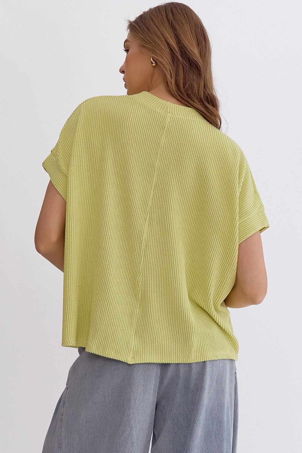 Basic Ribbed Top Lime