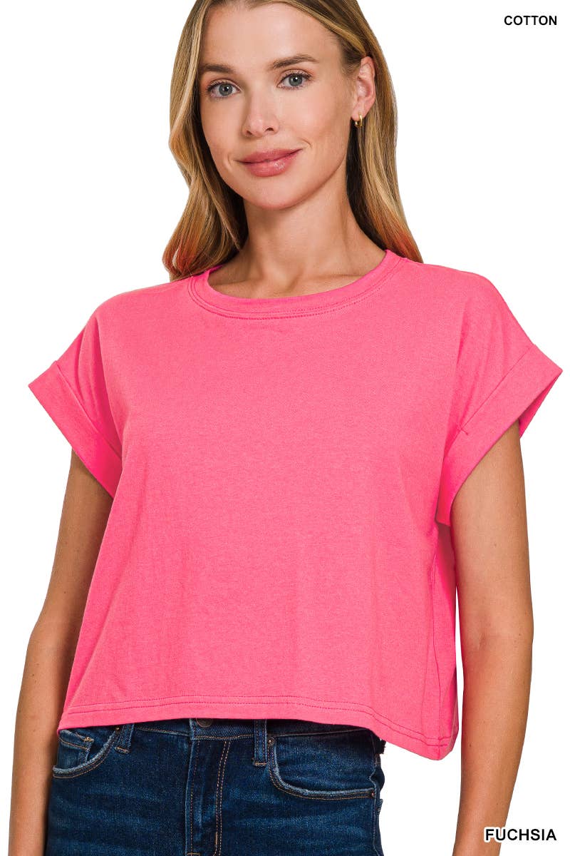 Basic Pink Crop Tee