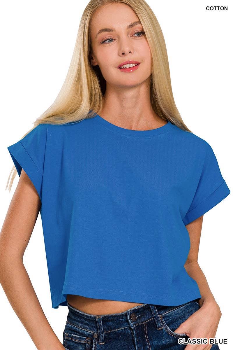 Basic Blue Crop Tee
